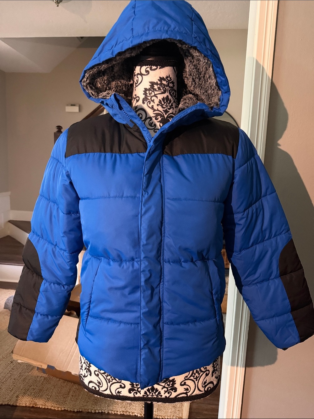 Kids Blue Puffer Jacket with Hood - Wonder Nation